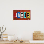 JACOB License Bord Lettering Name Sign Poster (Keuken)