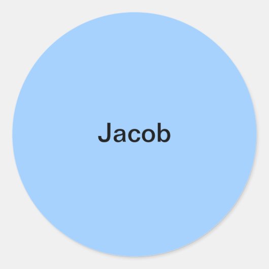 Jacob Light Blue Kinder Name Sticker Personalized (Voorkant)