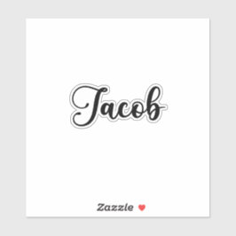 Jacob Naam - Handgeschreven kalligrafie Sticker