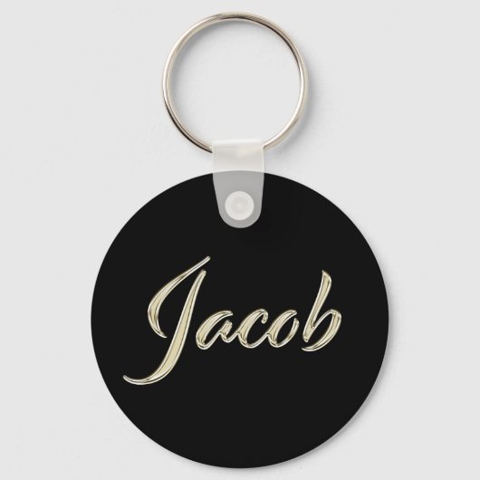 Jacob Name whitegold Button Schlüsselanhänger Sleutelhanger (Voorkant)