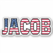 Jacob Prénom USA Sticker Stickerset (Devant)