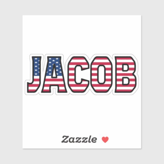 Jacob Prénom USA Sticker Stickerset (Feuille)