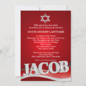 Jacob Steel Wave Red Bar Mitzvah Kaart (Voorkant)