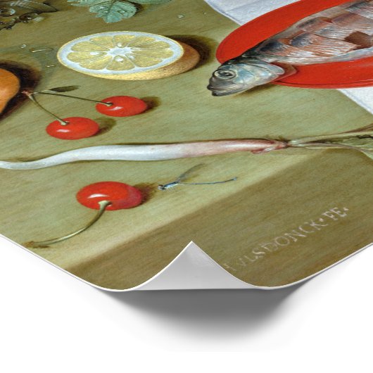 Jacob van Hulsdonck Stilleven met vlees, Vissen Poster (Hoek)