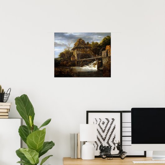 Jacob van Ruisdael Two undershot Watermills Poster (Thuiskantoor)