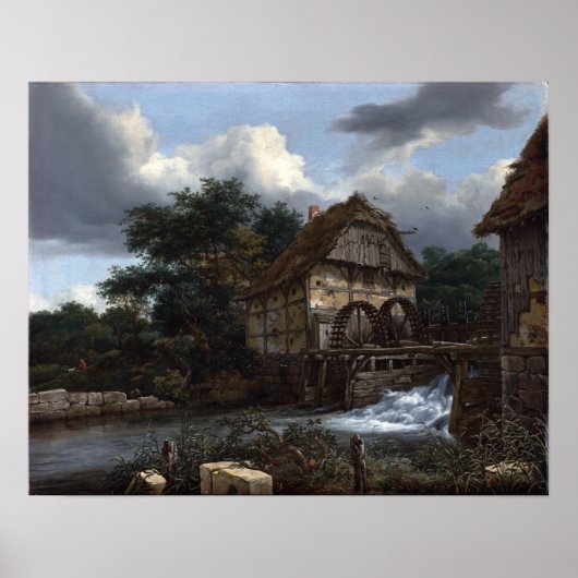 Jacob van Ruisdael Two Watermills Poster (Voorkant)