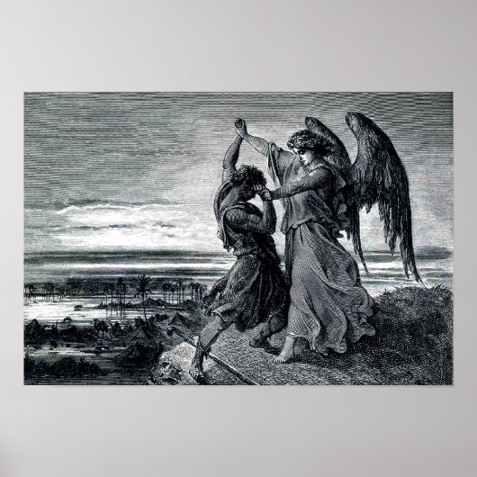 Jacob Wrestles with the Angel (Gen. 32:24-32) Poster (Voorkant)