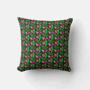 Jacobeaanse bloemen - roze, groen, chocolade kussen