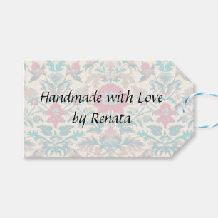 Jacobeaanse bloemenprint cadeaulabel