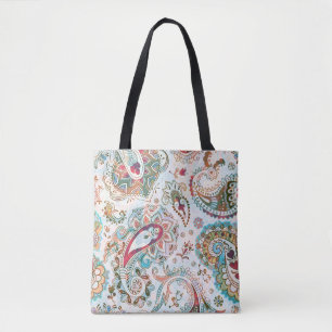 Jacobean Etnisch Bloemen Patroon Draagtas