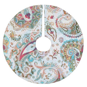 Jacobean Etnisch Bloemen Patroon Kerstboom Rok