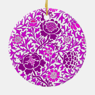 Jacobean Floral, Amethyst Paars en Lila Keramisch Ornament