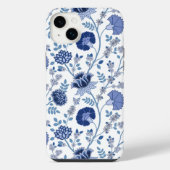 Jacobean Floral Big Motif Blues sur blanc (Verso)