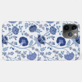 Jacobean Floral Big Pattern Blues op wit Case-Mate iPhone Case (Achterkant (horizontaal))
