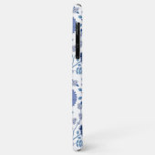 Jacobean Floral Big Pattern Blues op wit Case-Mate iPhone Case (Achterkant/links)