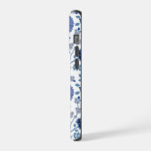 Jacobean Floral Big Pattern Blues op wit iPhone Hoesje (Linkerkant)