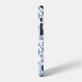 Jacobean Floral Big Pattern Blues op wit iPhone Hoesje (Linkerkant)