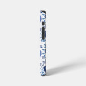 Jacobean Floral Big Pattern Blues op wit iPhone Hoesje (Linkerkant)