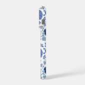 Jacobean Floral Big Pattern Blues op wit iPhone Hoesje (Linkerkant)