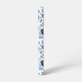 Jacobean Floral Big Pattern Blues op wit Samsung Galaxy Hoesje (Linkerkant)
