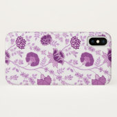 Jacobean Floral Big Pattern Pinks op wit Case-Mate iPhone Case (Achterkant (horizontaal))