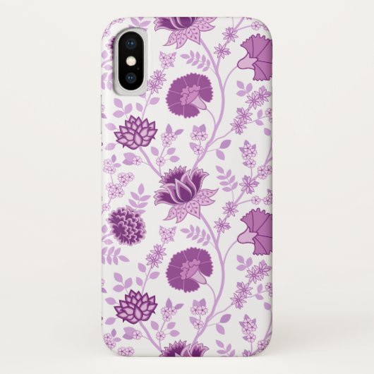 Jacobean Floral Big Pattern Pinks op wit Case-Mate iPhone Case (Achterkant)