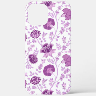 Jacobean Floral Big Pattern Pinks op wit iPhone 12 Pro Max Hoesje