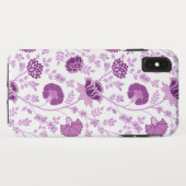 Jacobean Floral Big Pattern Pinks op wit Case-Mate iPhone Case (Achterkant (horizontaal))