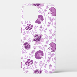 Jacobean Floral Big Pattern Pinks op wit iPhone 12 Pro Hoesje