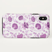 Jacobean Floral Big Pattern Pinks op wit Case-Mate iPhone Case (Achterkant (horizontaal))
