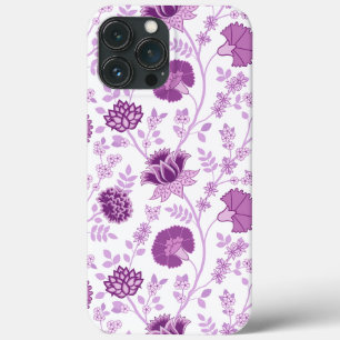 Jacobean Floral Big Pattern Pinks op wit iPhone 13 Pro Max Hoesje