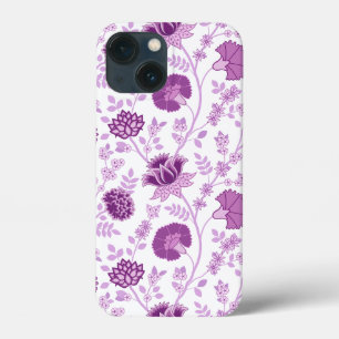 Jacobean Floral Big Pattern Pinks op wit iPhone 13 Mini Hoesje