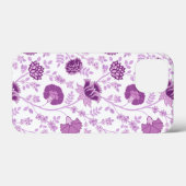 Jacobean Floral Big Pattern Pinks op wit Case-Mate iPhone Case (Achterkant (horizontaal))