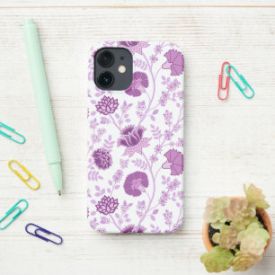Jacobean Floral Big Pattern Pinks op wit iPhone 12 Mini Hoesje