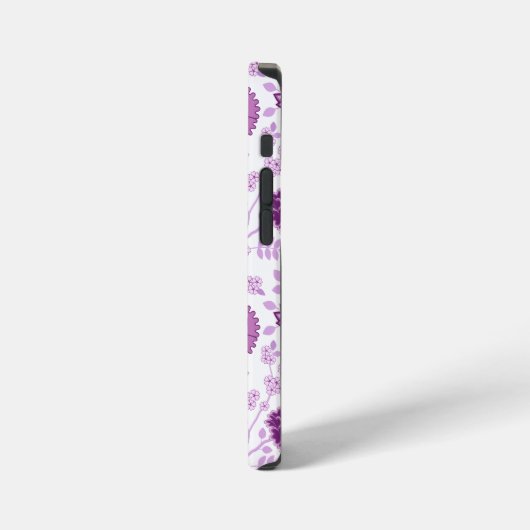 Jacobean Floral Big Pattern Pinks op wit iPhone Hoesje (Linkerkant)