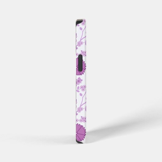 Jacobean Floral Big Pattern Pinks op wit iPhone Hoesje (Rechterkant)