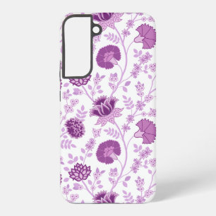 Jacobean Floral Big Pattern Pinks op wit Samsung Galaxy Hoesje