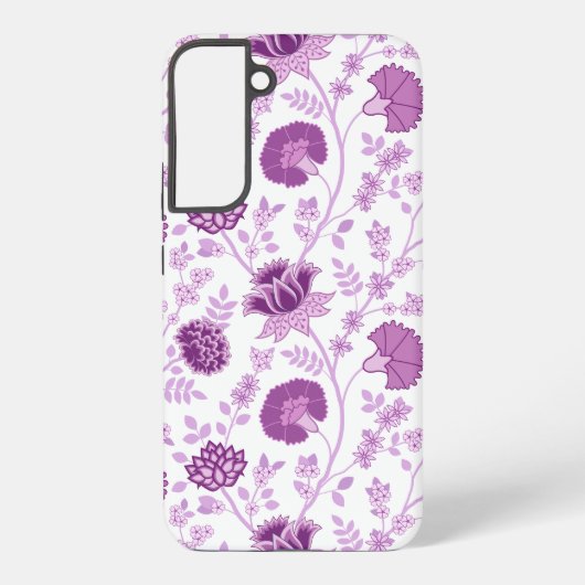 Jacobean Floral Big Pattern Pinks op wit Samsung Galaxy Hoesje (Achterkant)