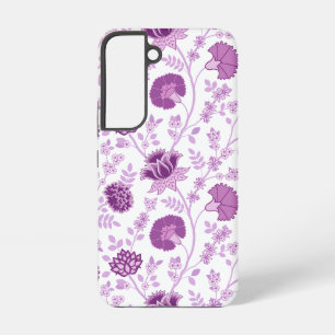 Jacobean Floral Big Pattern Pinks op wit Samsung Galaxy Hoesje