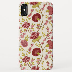 Jacobean Floral Big Pattern Reds Pinks Gold Cream iPhone XS Max Hoesje