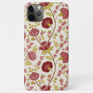 Jacobean Floral Big Pattern Reds Pinks Gold Cream iPhone 11 Pro Max Hoesje