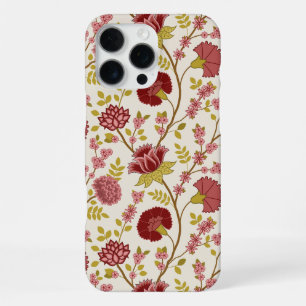Jacobean Floral Big Pattern Reds Pinks Gold Cream iPhone 16 Pro Max Hoesje