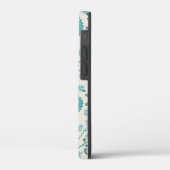 Jacobean Floral Big Pattern Teals op Cream Case-Mate iPhone Case (Achterkant / Links)