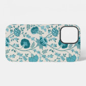 Jacobean Floral Big Pattern Teals op Cream iPhone Hoesje (Achterkant horizontaal)