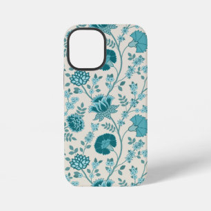 Jacobean Floral Big Pattern Teals op Cream iPhone 12 Mini Hoesje
