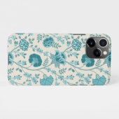 Jacobean Floral Big Pattern Teals op Cream iPhone Hoesje (Achterkant horizontaal)