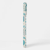 Jacobean Floral Big Pattern Teals op Cream iPhone Hoesje (Rechterkant)