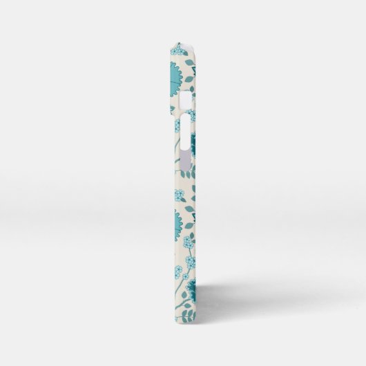 Jacobean Floral Big Pattern Teals op Cream iPhone Hoesje (Linkerkant)