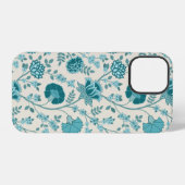 Jacobean Floral Big Pattern Teals op Cream iPhone Hoesje (Achterkant horizontaal)