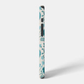 Jacobean Floral Big Pattern Teals op Cream iPhone Hoesje (Linkerkant)